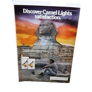 Camel Lights Man Smoking Sphinx Egypt vintage 1979 Magazine Print Ad